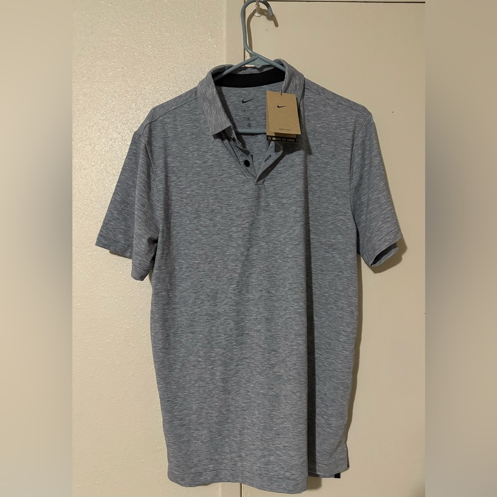 NWT Men’s Nike Dri-fit Heather Gray short sleeved collared soft Polo size Small